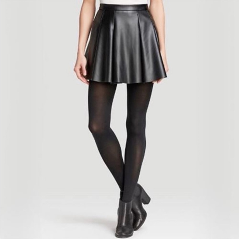 Blank NYC Faux Leather Skater Skirt
